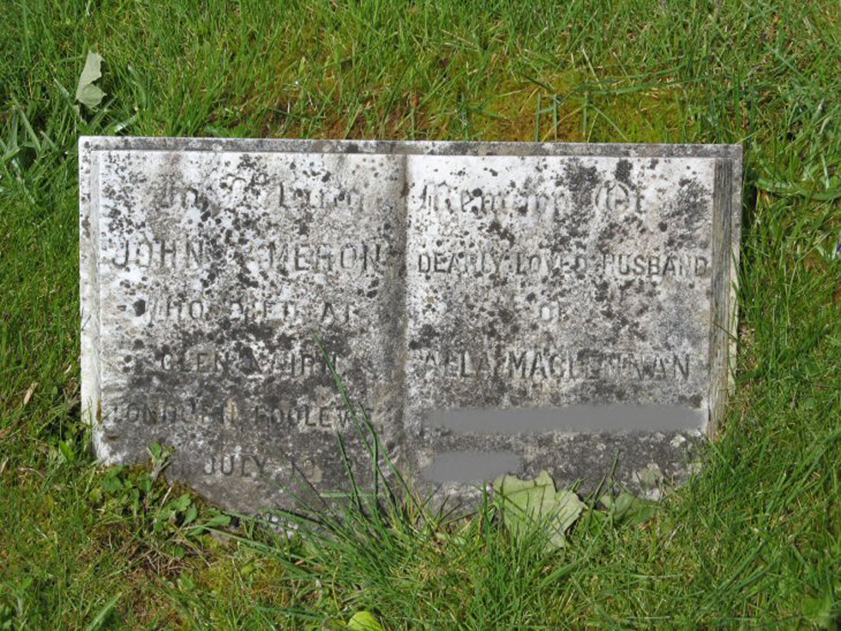 Photo of headstones/Alla MacLennan died [1981] MI Poolewe Londubh Burial Ground